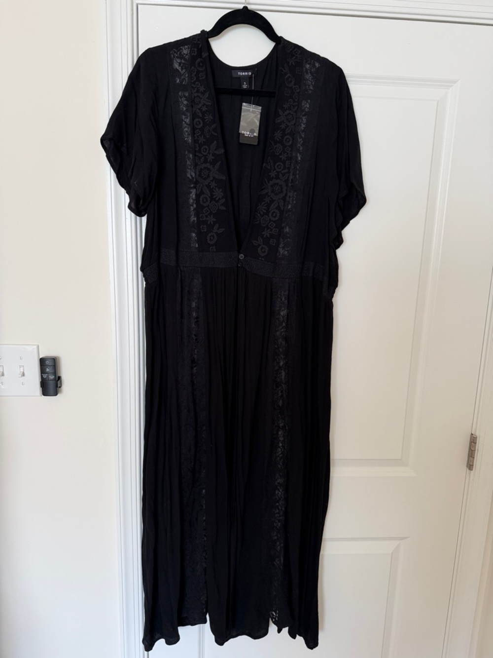 NWT Torrid Black Lace-Panel Duster Kimono